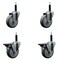 Service Caster 4'' Gray Poly Wheel Swivel 3/4'' Expanding Stem Caster Set 2 Brakes, 4PK SCC-EX20S414-PPUB-2-PLB-2-34 - alternate 1